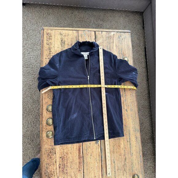 H&M LOGG Men's Black Jacket Size M collared full zip linen pockets lightweight - Picture 6 of 6